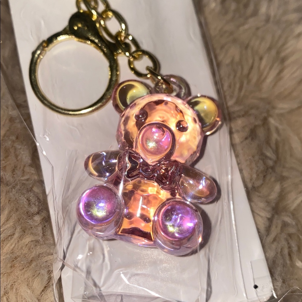 Not Available Babypink Teddy Bear Transparent Keychain - Picture 2 of 3